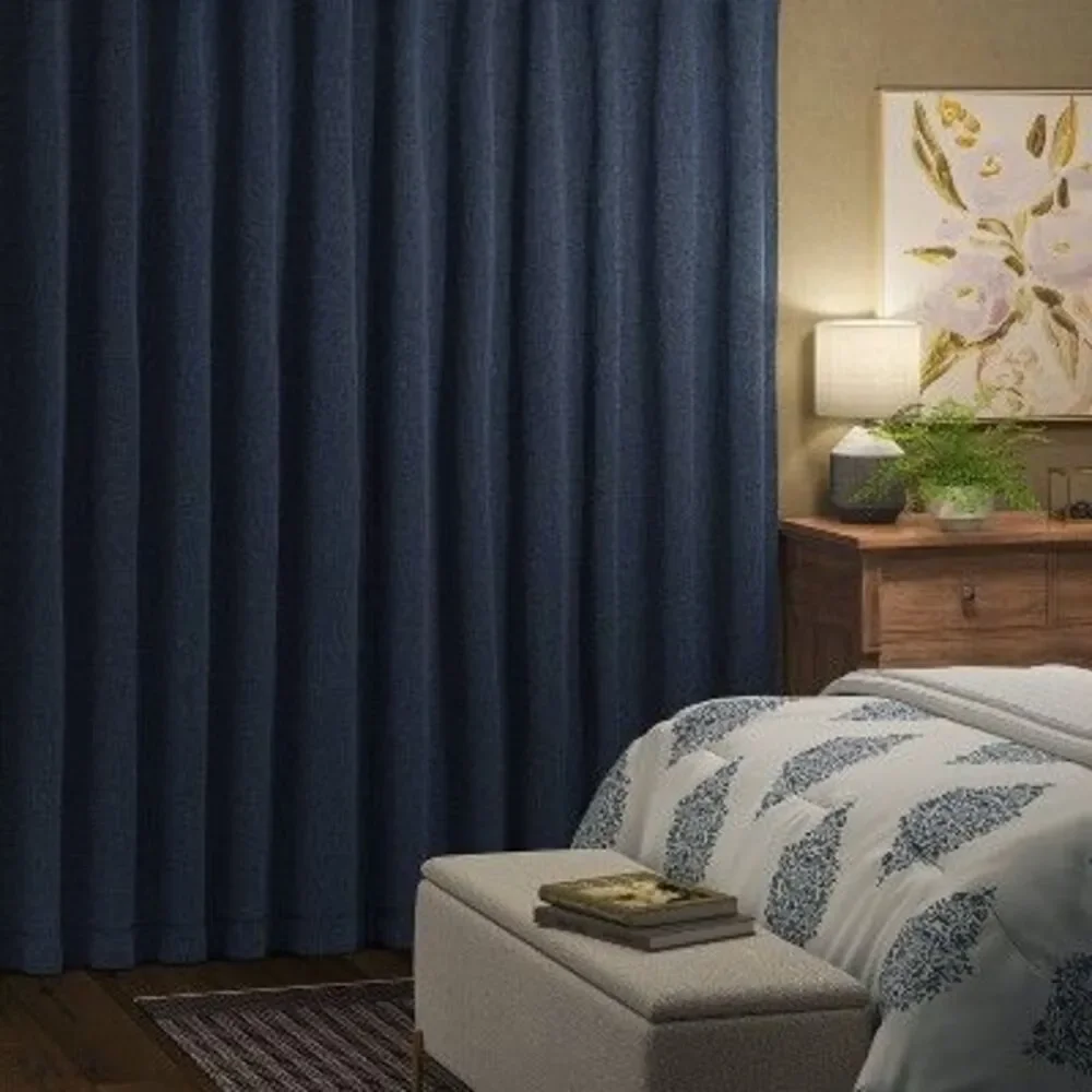 Threshold - Blackout Aruba Window Curtain Panel - Threshold Blue